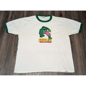 VTG 2000 Marvel Hulk Soffe‎ Ringer T Shirt X Large Comic Book Made in USA READ
